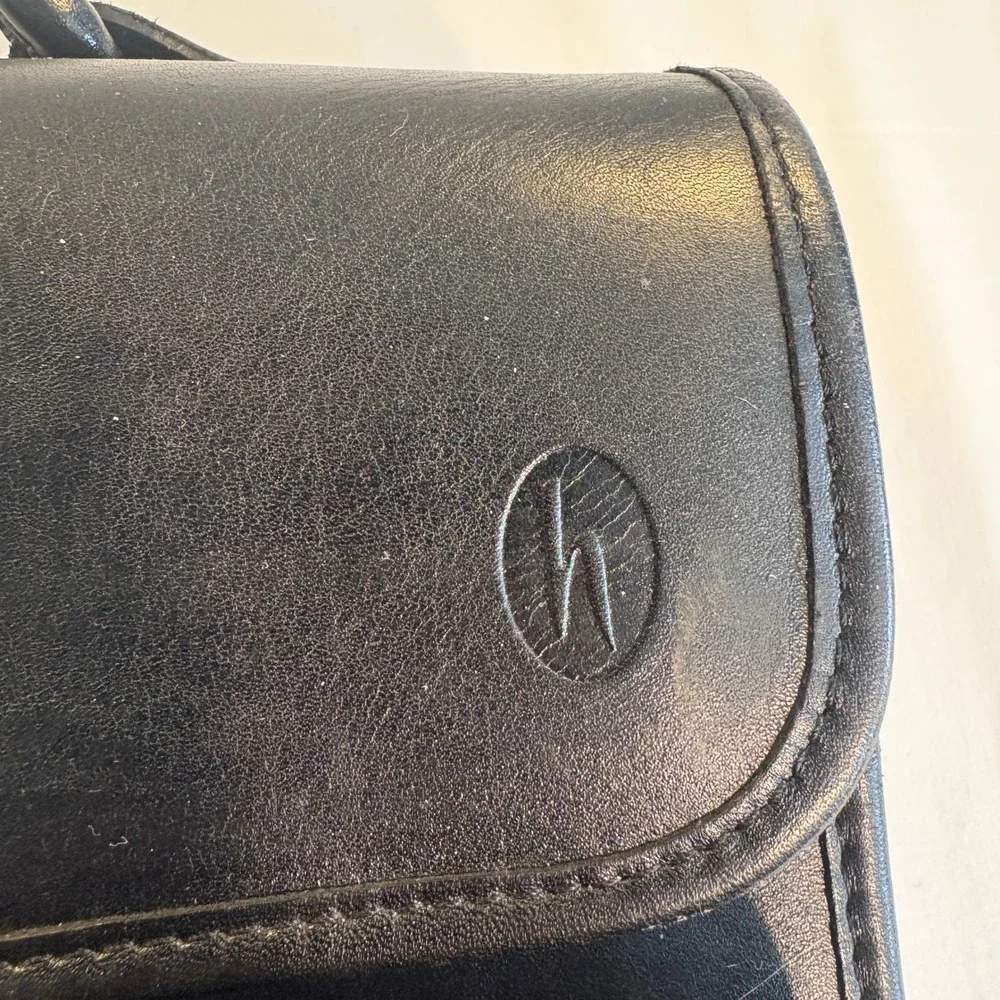 Hartmann Black Leather Briefcase Gian Paolo Lombardo Sinox Lock RARE Bag